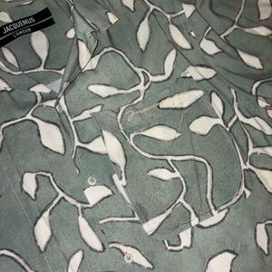 Jacquemus Leaf Pattern Shirt in Green and White